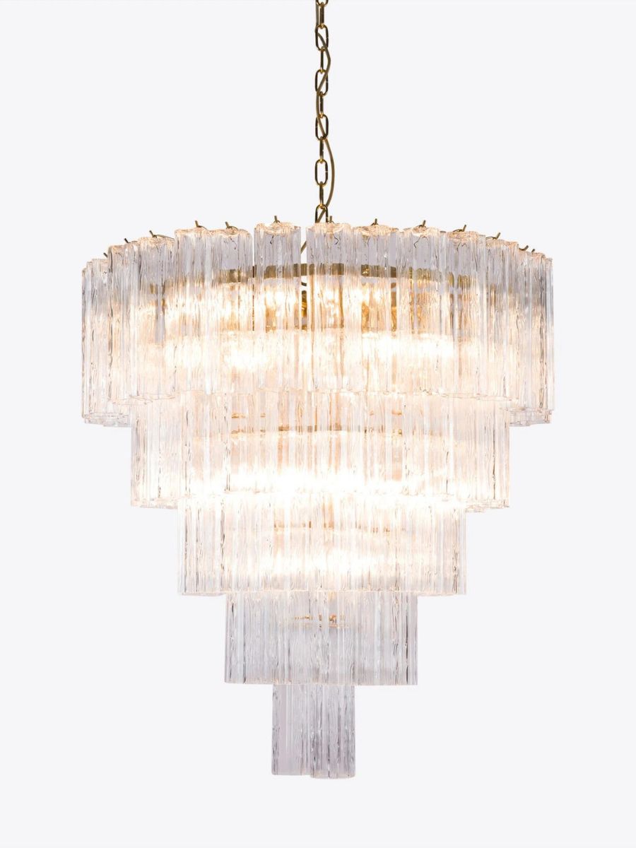 Forma 5-Layer Clear Glass Chandelier