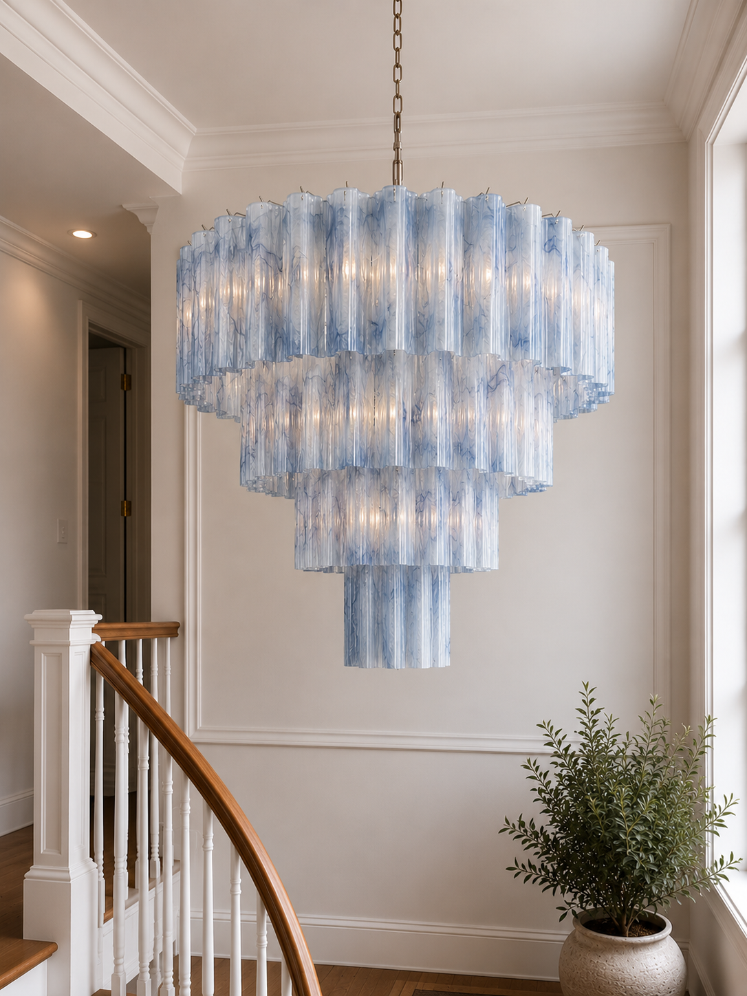 Blue Alabaster Forma 78 Chandelier
