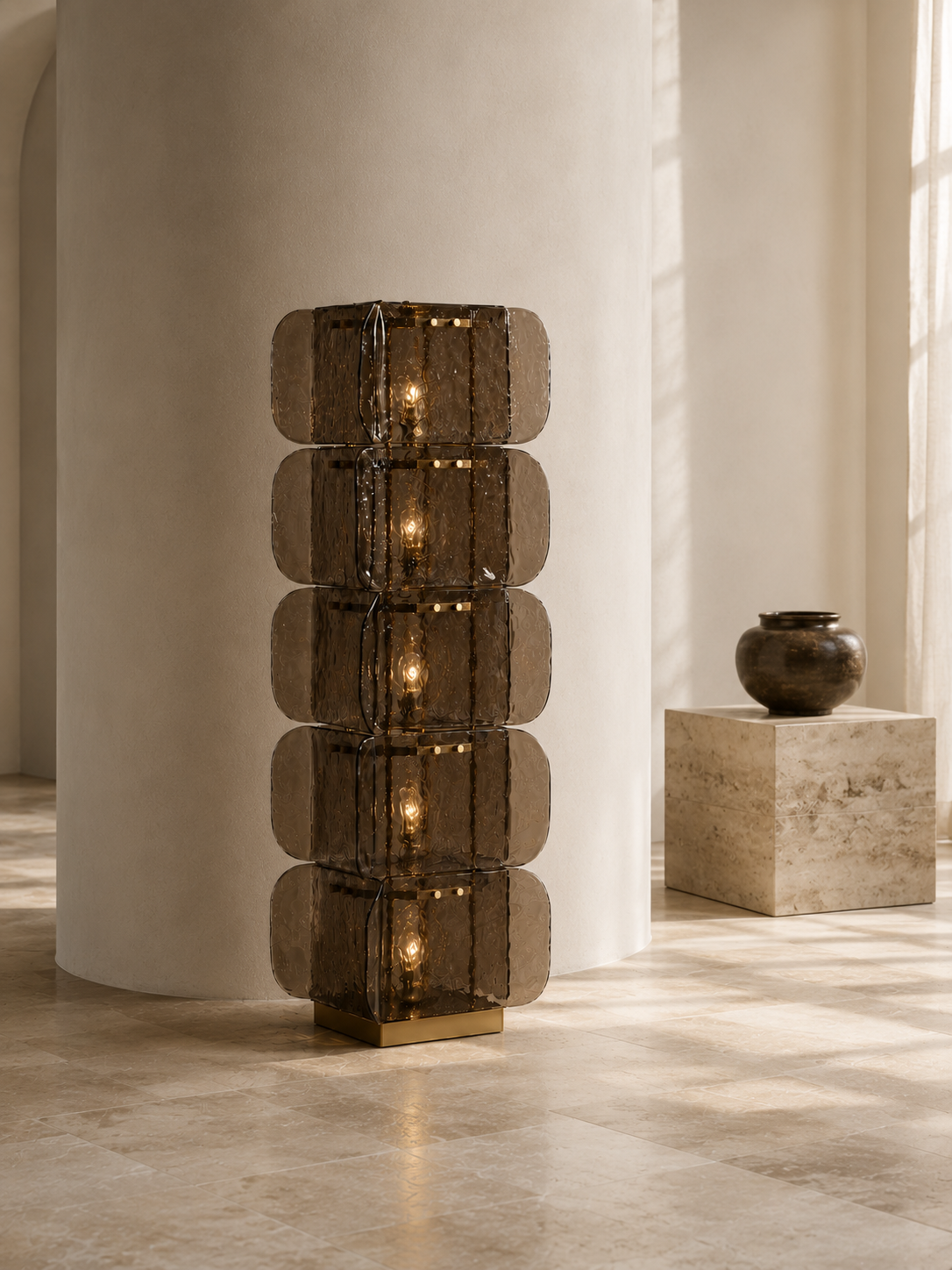 Noomi Smoke Arco Floor Lamp