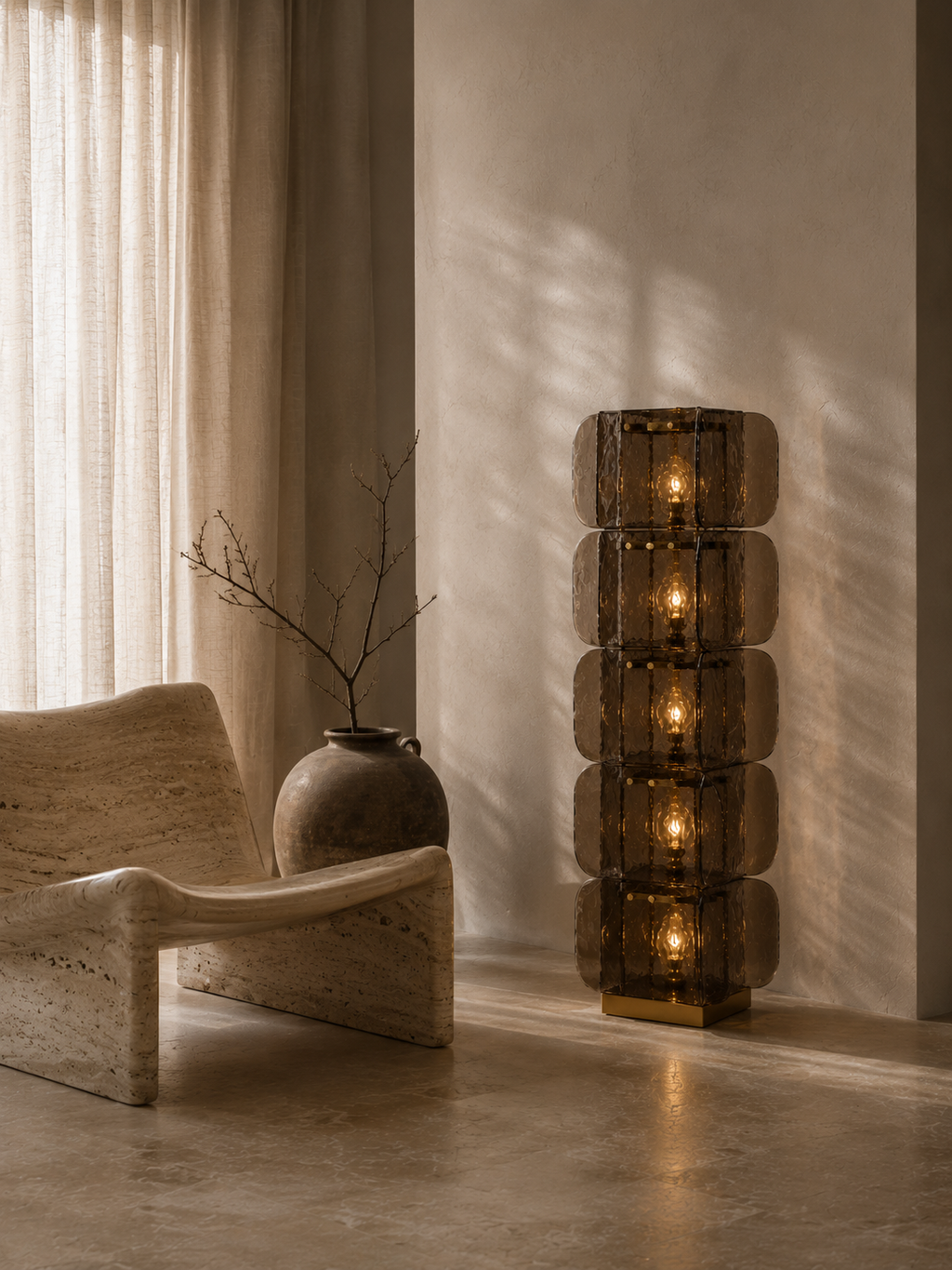 Noomi Smoke Arco Floor Lamp