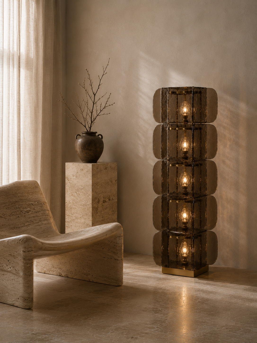 Noomi Smoke Arco Floor Lamp