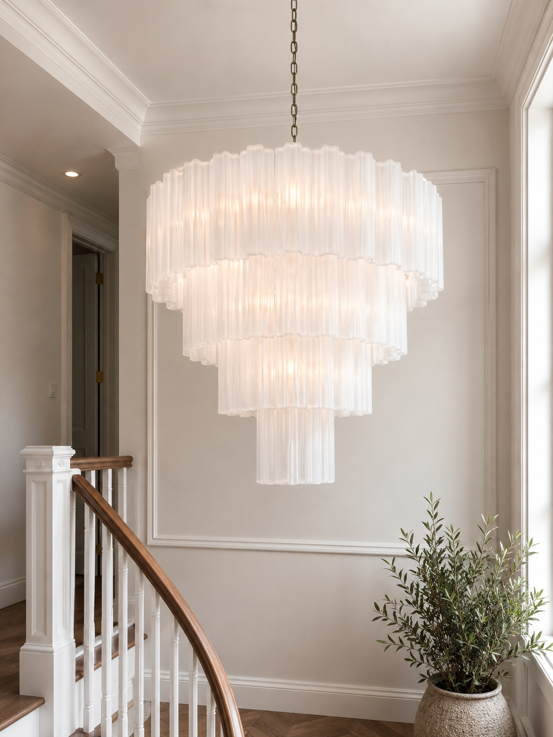 White Forma 78 Chandelier