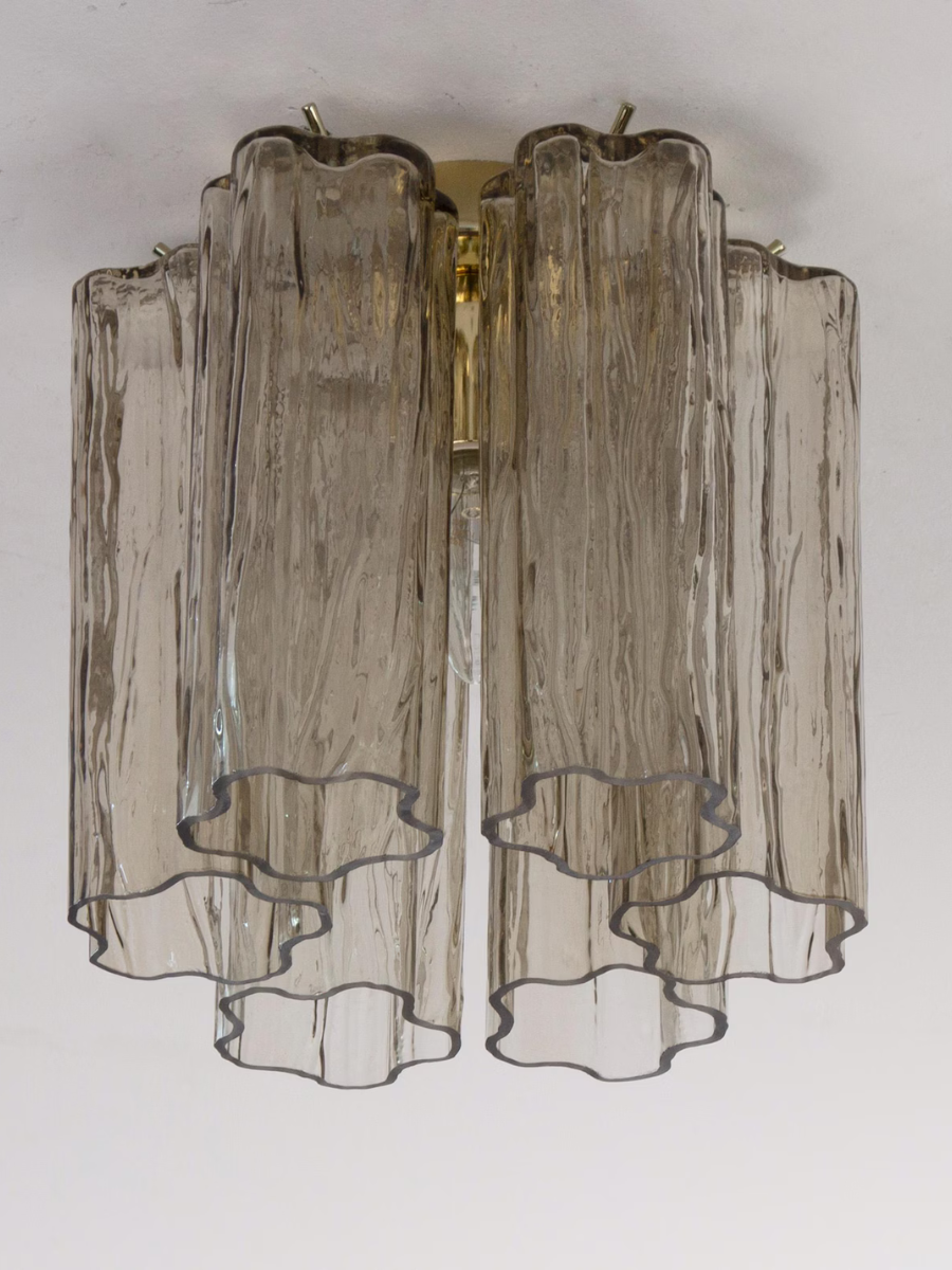 Murano Fume Tronchi Ceiling Lamp 6 Tubes