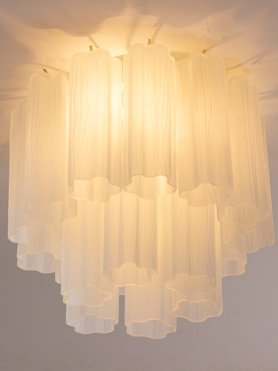 Murano White Tronchi Ceiling Lamp