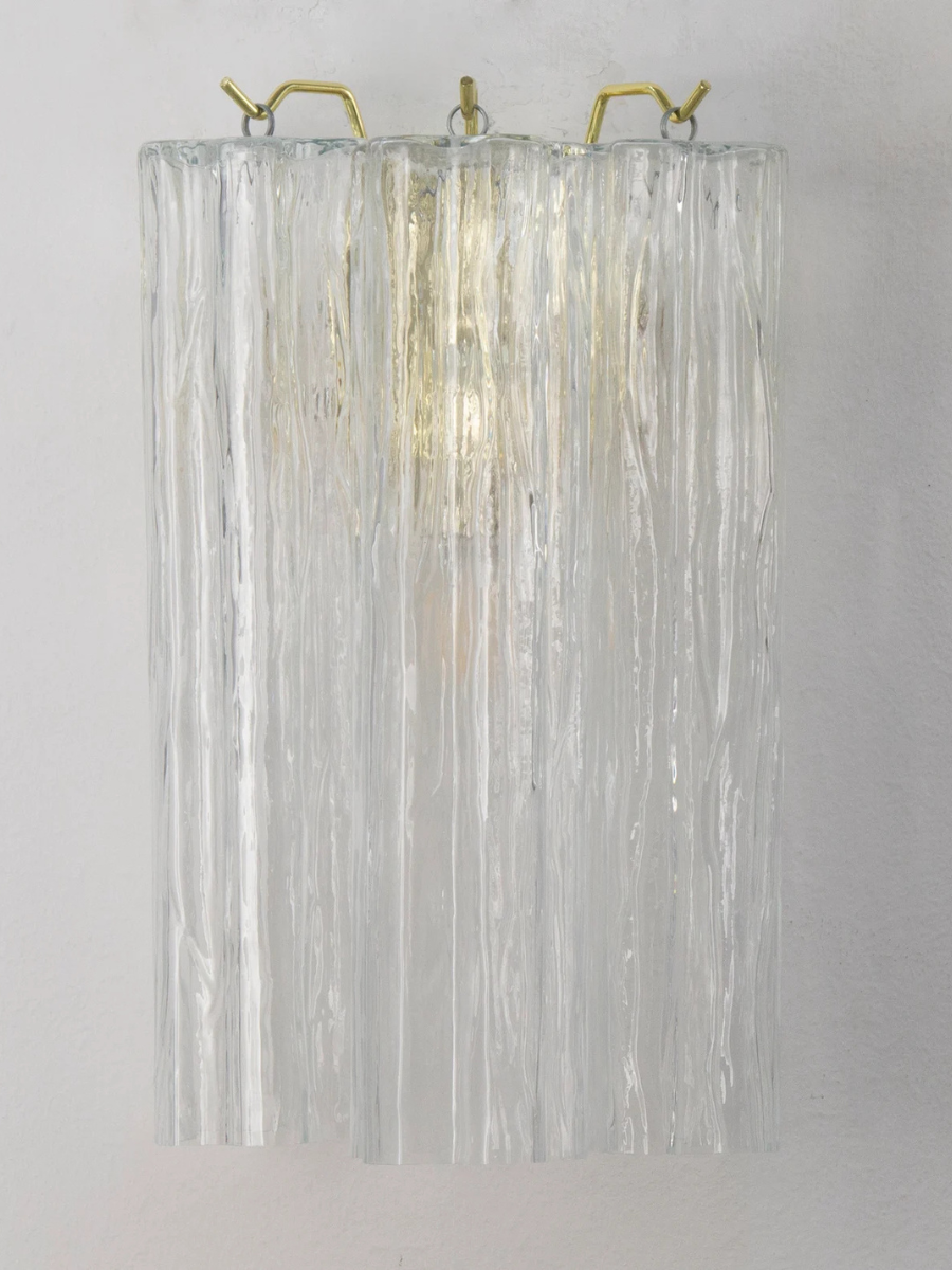 Murano Clear Tronchi Wall Sconces – Set of 2