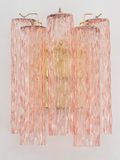 Murano Pink Tubi Wall Sconce – Set of 2