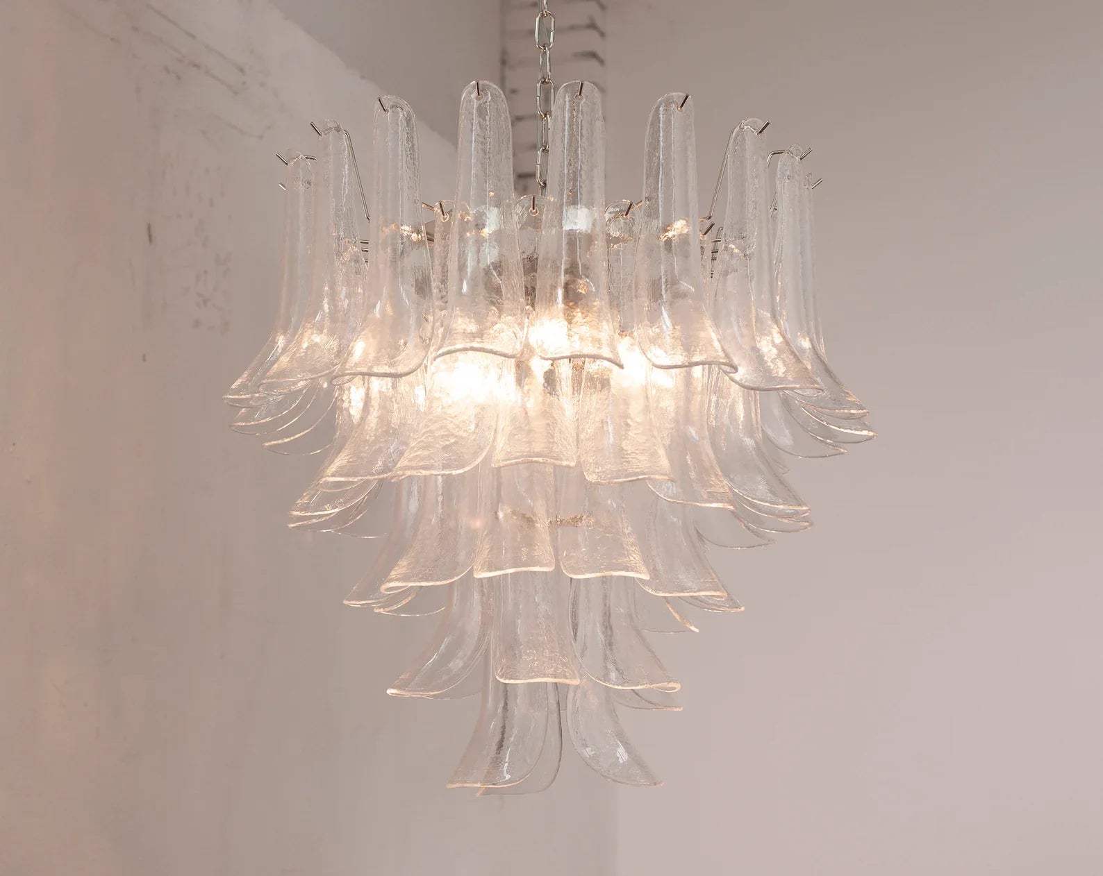 Murano Clear Petali Chandelier Ø75