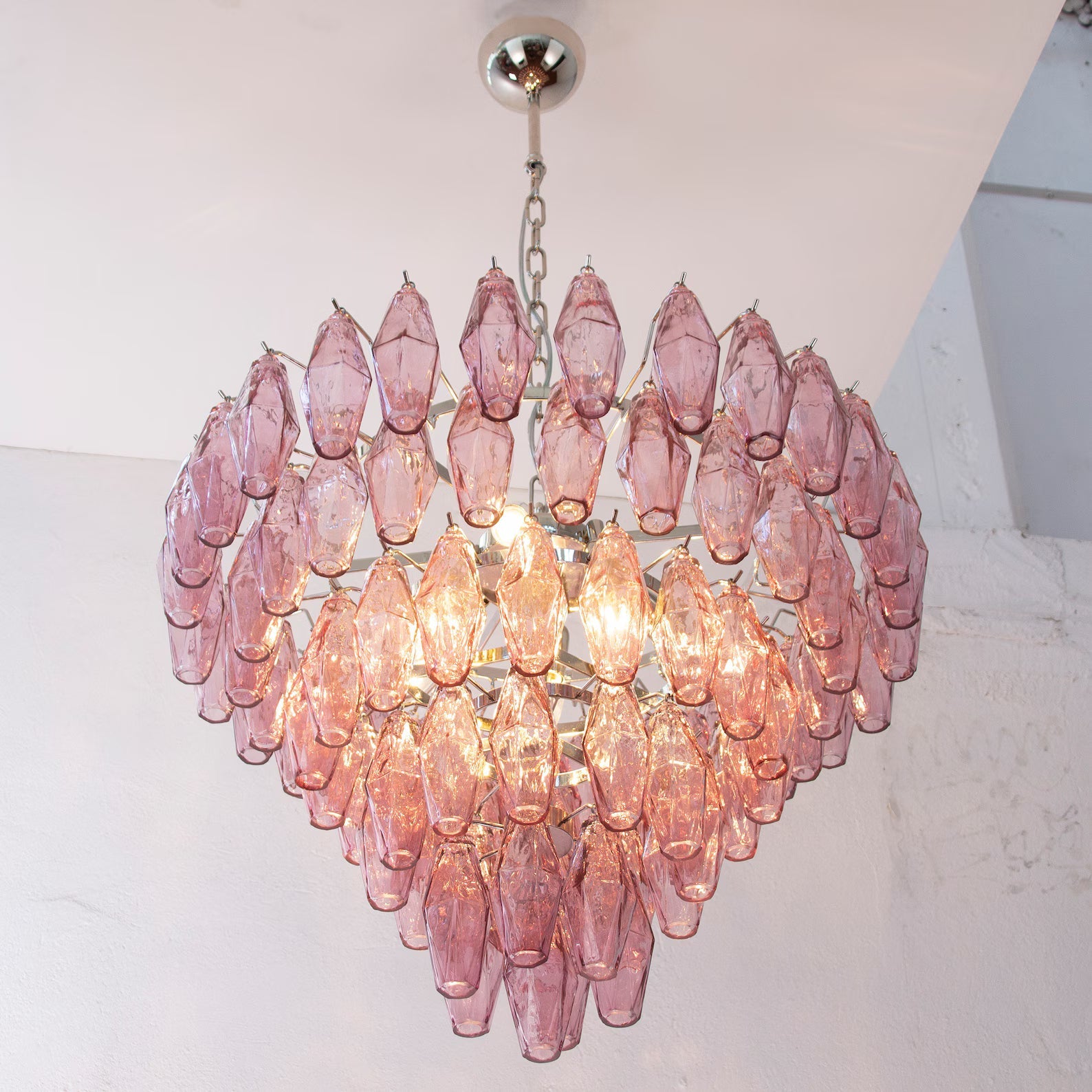 Murano Poliedri Chandelier Ø75 – Amethyst