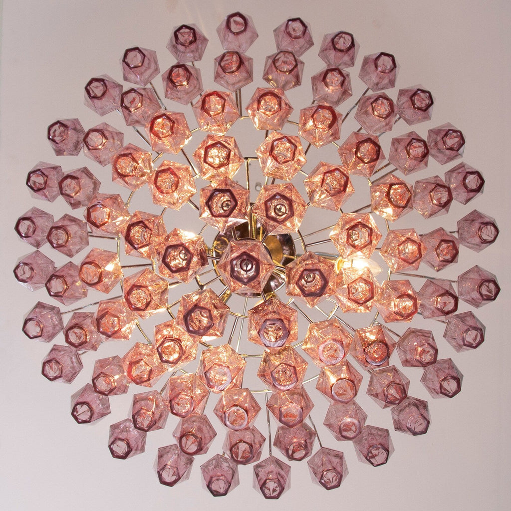 Murano Poliedri Chandelier Ø75 – Amethyst