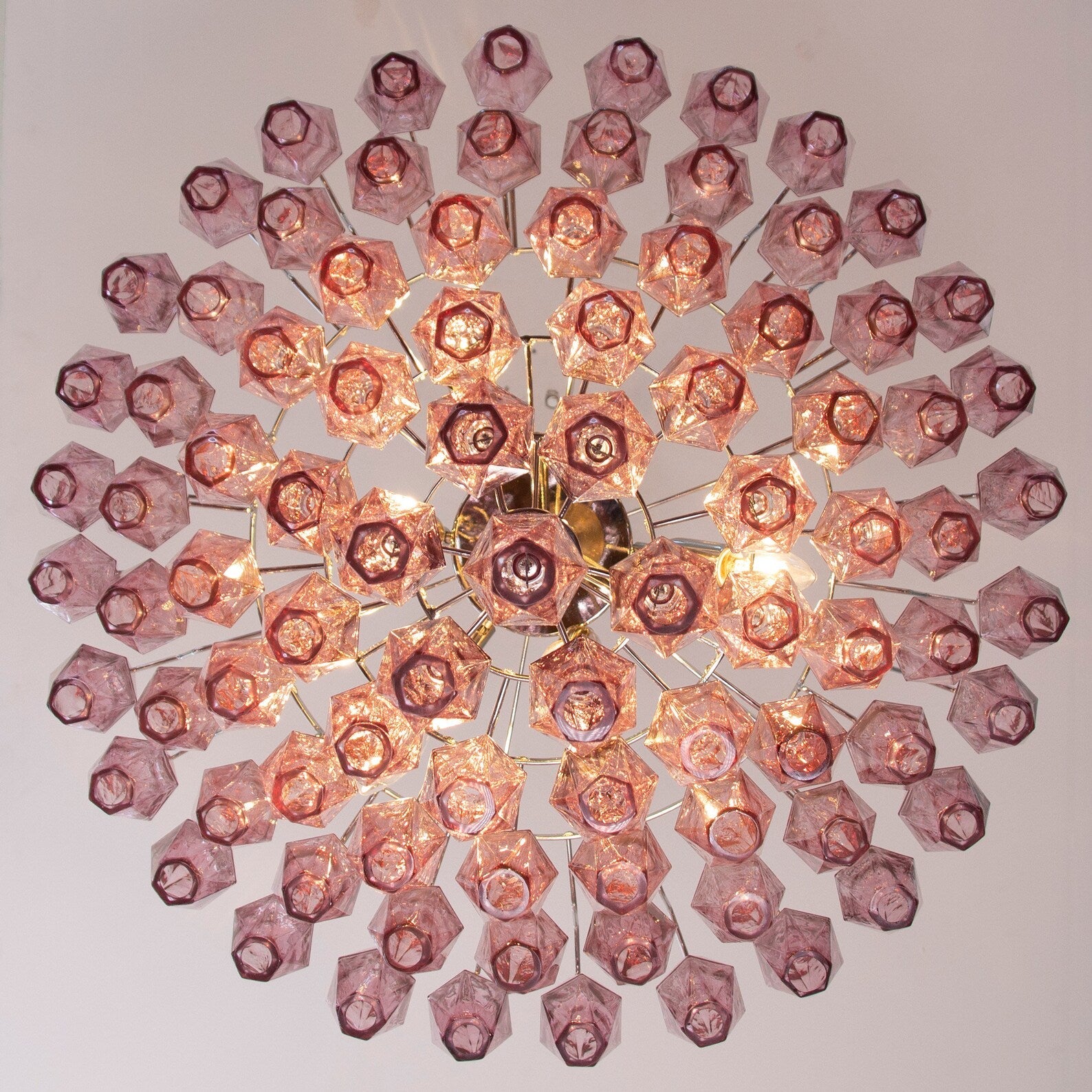 Murano Poliedri Chandelier Ø75 – Amethyst