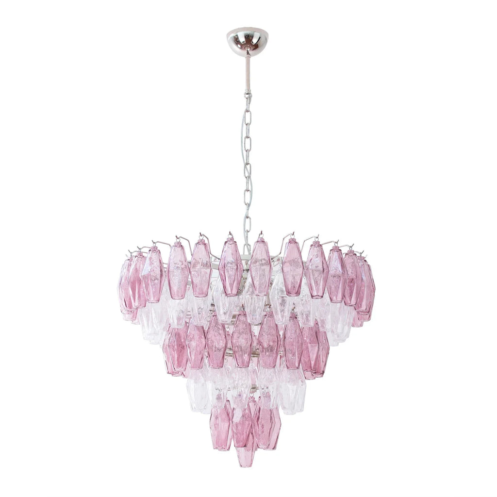 Murano Poliedri Chandelier Ø75 – Amethyst &amp; Clear