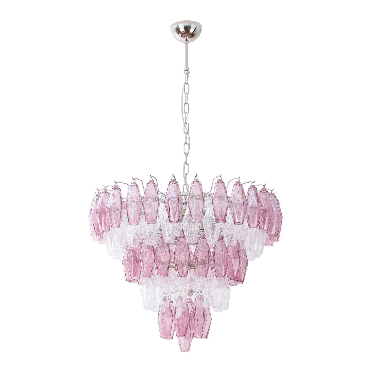 Murano Poliedri Chandelier Ø75 – Amethyst &amp; Clear
