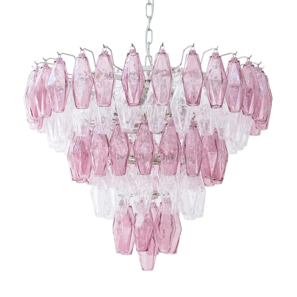 Murano Poliedri Chandelier Ø75 – Amethyst &amp; Clear