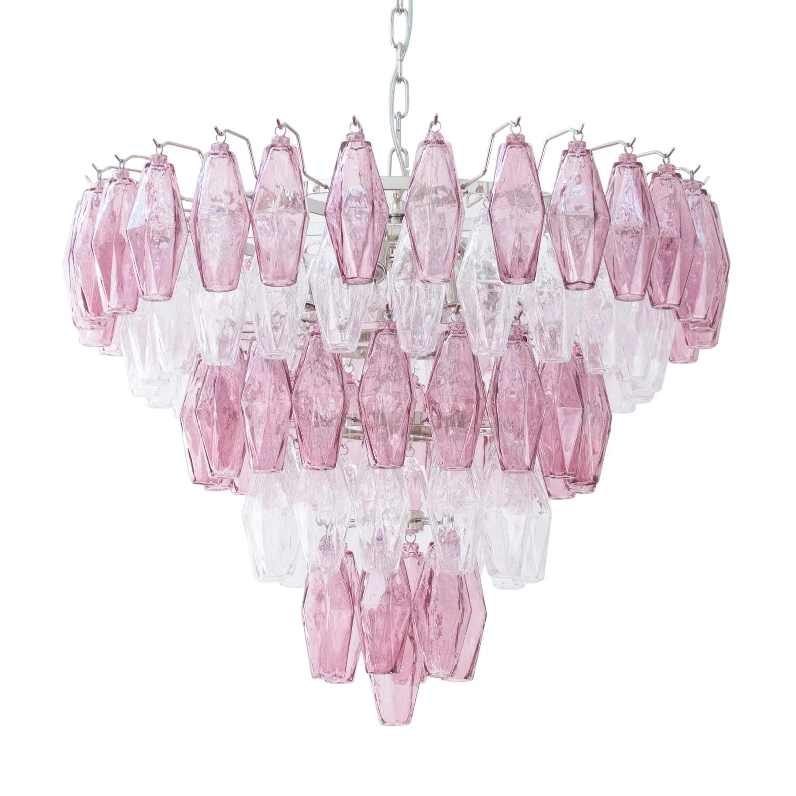 Murano Poliedri Chandelier Ø75 – Amethyst &amp; Clear
