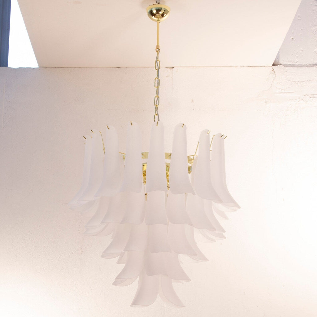 Murano Petali Chandelier Ø70 – Frosted White