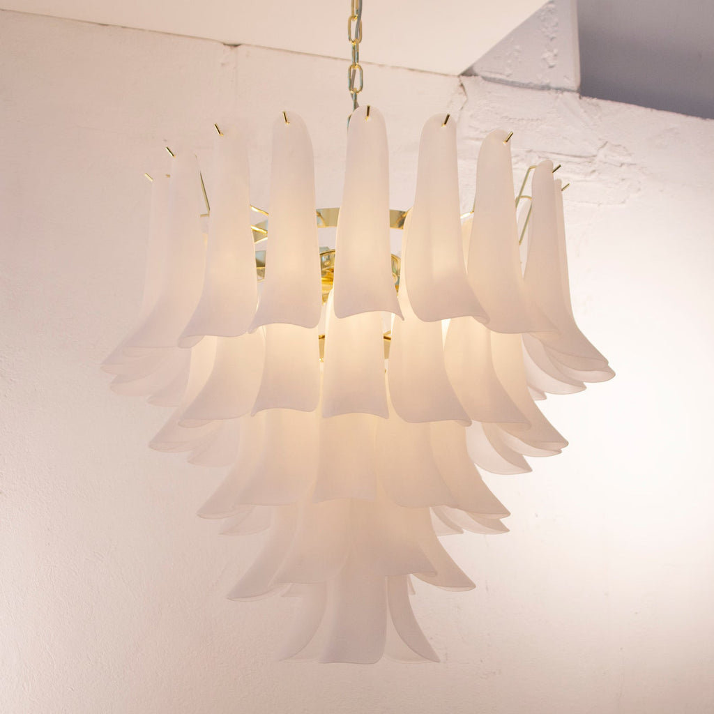 Murano Petali Chandelier Ø70 – Frosted White