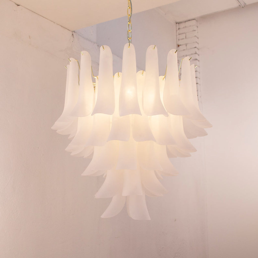 Murano Petali Chandelier Ø70 – Frosted White