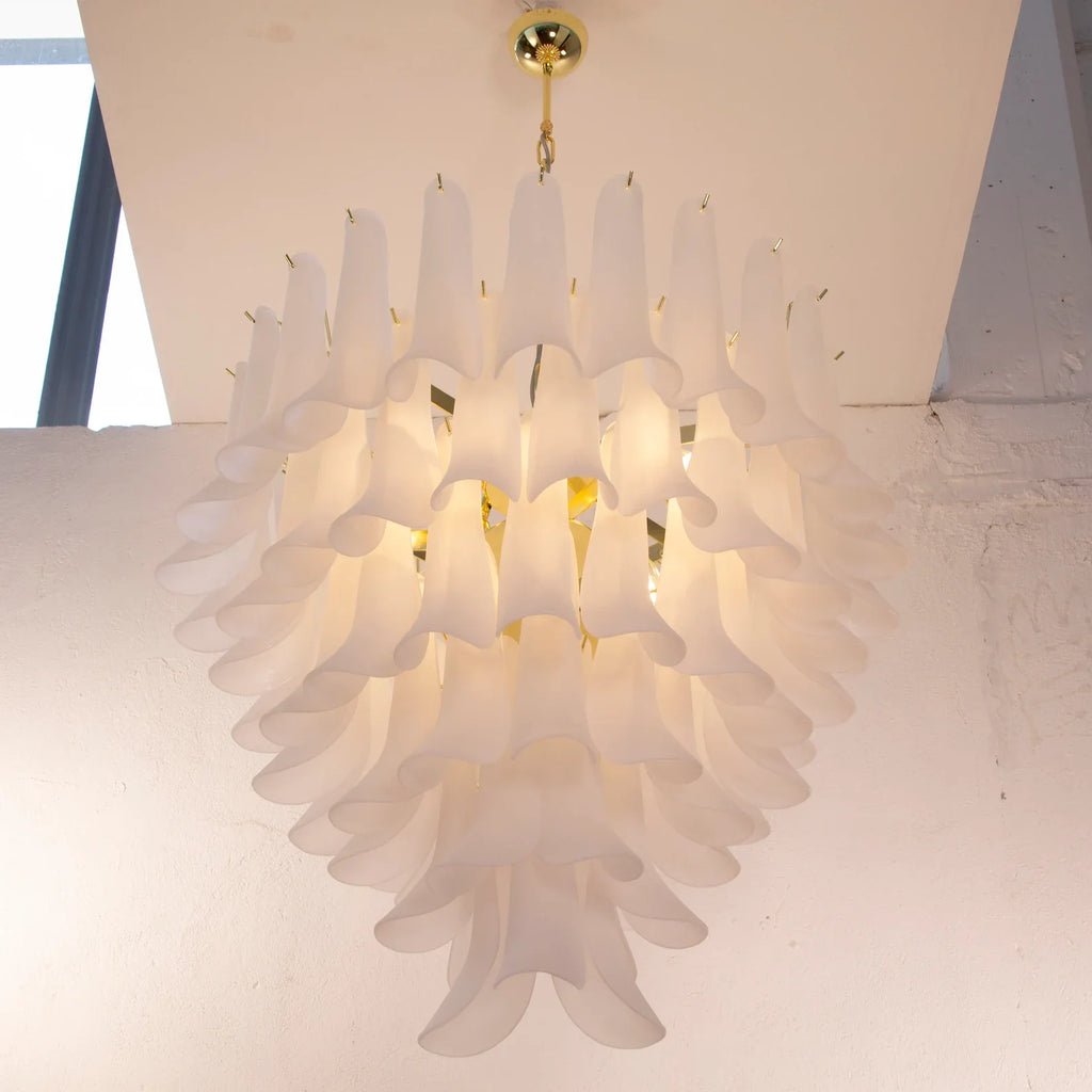 Murano Petali Chandelier Ø80 – Frosted White