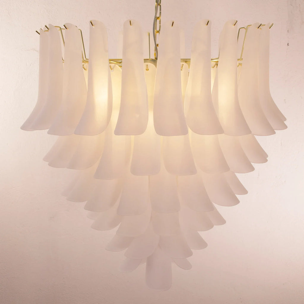 Murano Petali Chandelier Ø80 – Frosted White