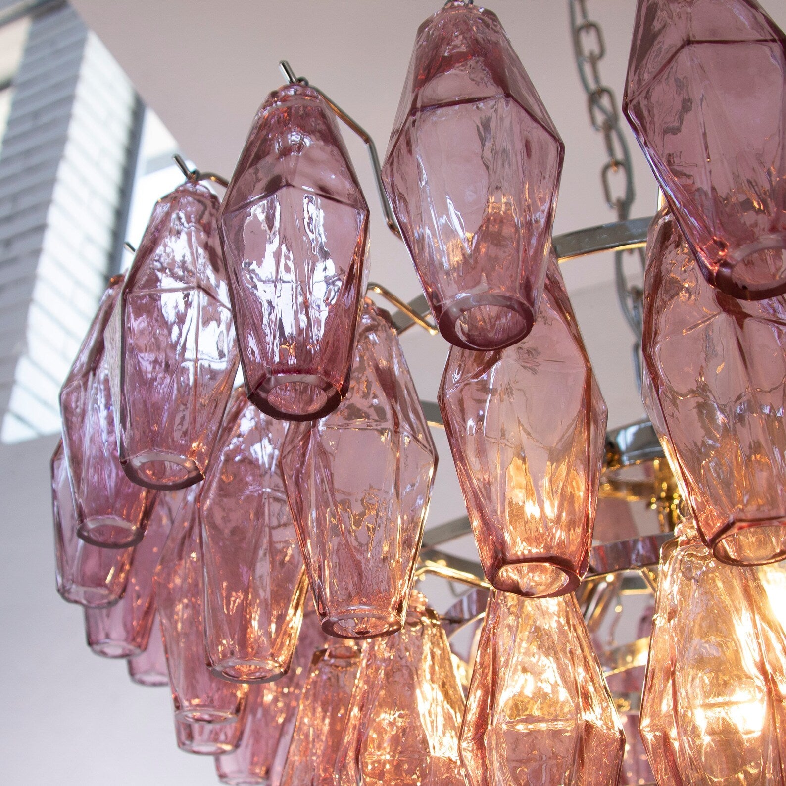 Murano Poliedri Chandelier Ø75 – Amethyst