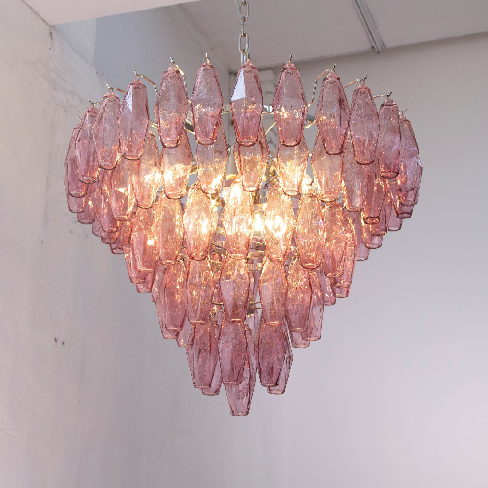 Murano Poliedri Chandelier Ø75 – Amethyst