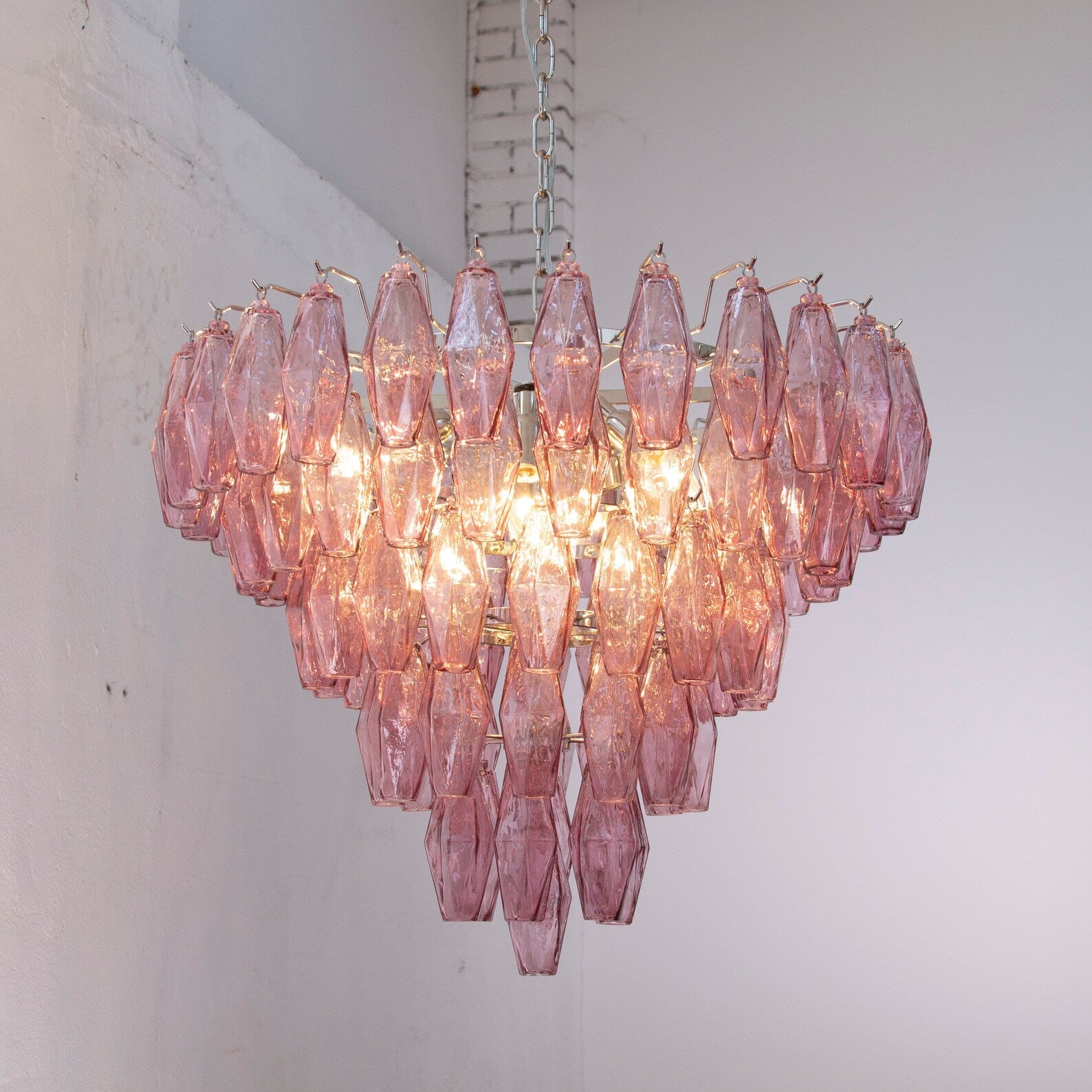 Murano Poliedri Chandelier Ø75 – Amethyst