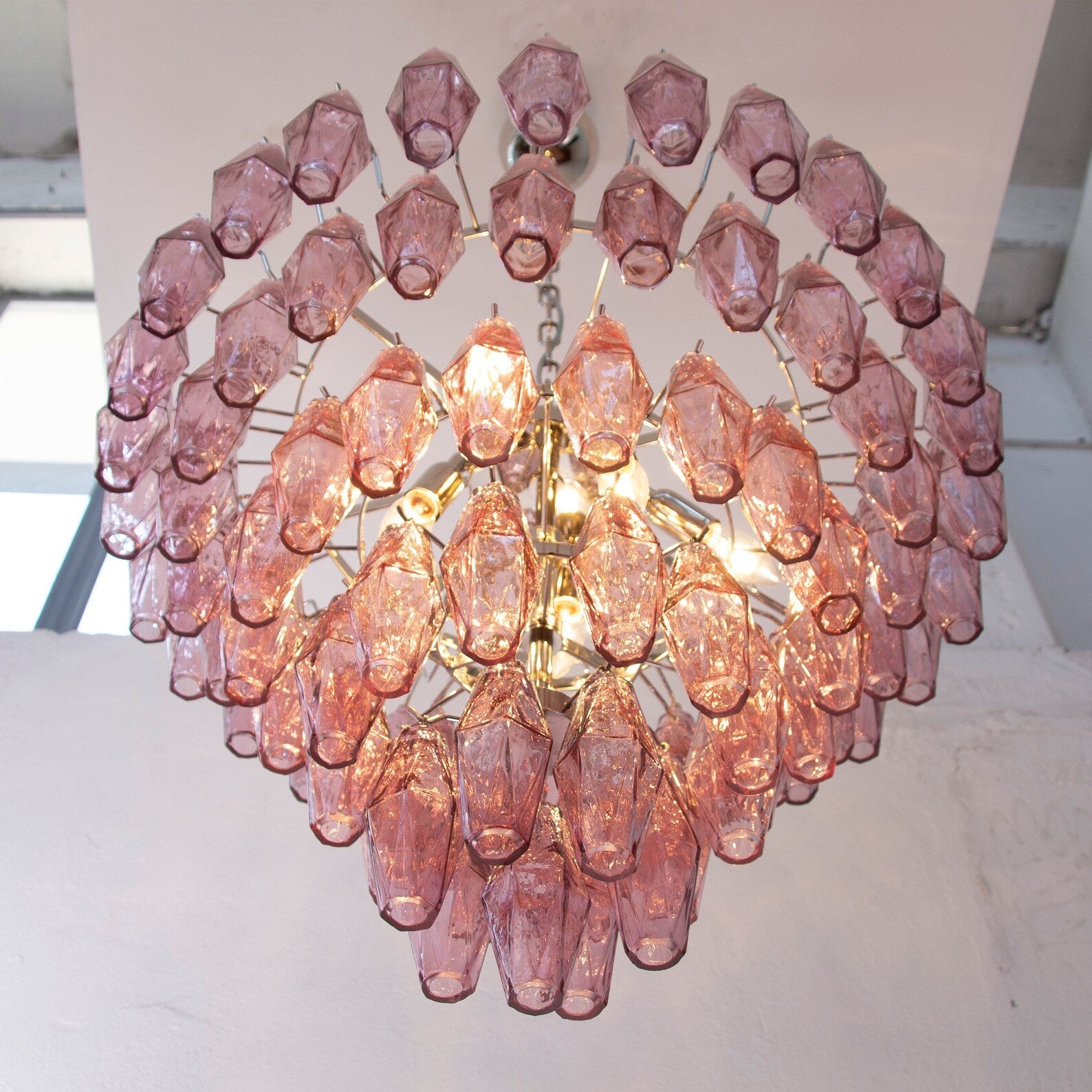Murano Poliedri Chandelier Ø75 – Amethyst