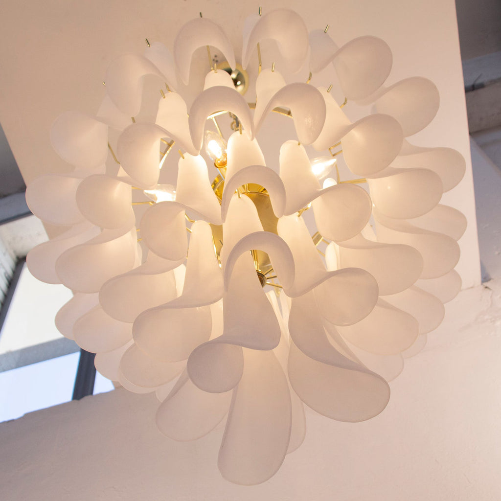 Murano Petali Chandelier Ø70 – Frosted White