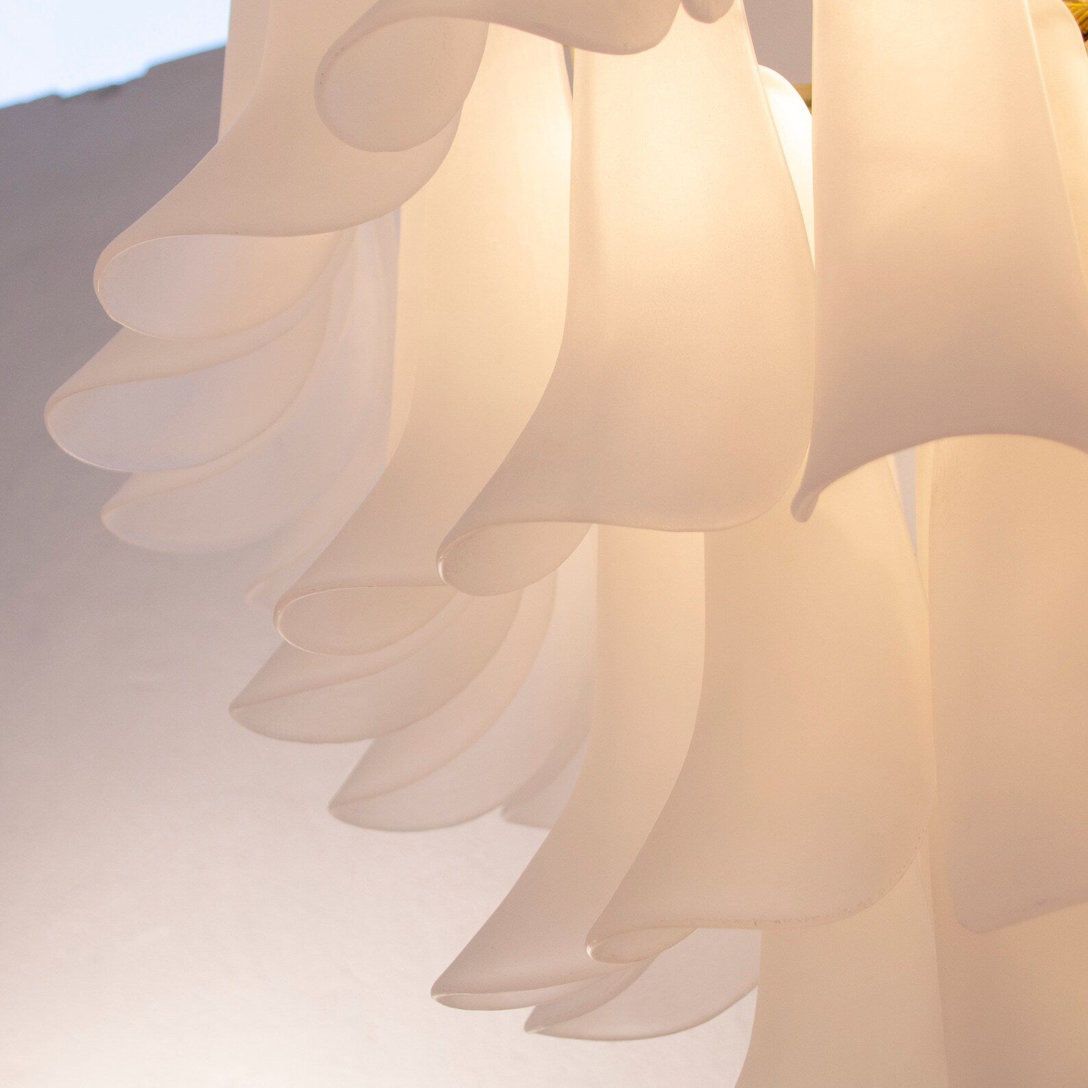 Murano Petali Chandelier Ø70 – Frosted White