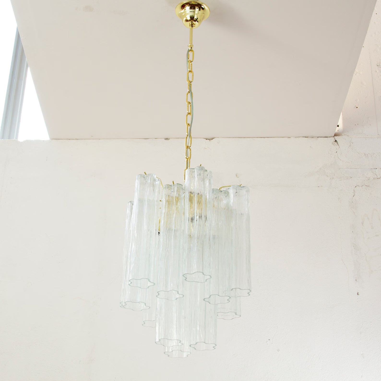 Murano Clear Tronchi Chandelier Ø36 - 15 Tubes