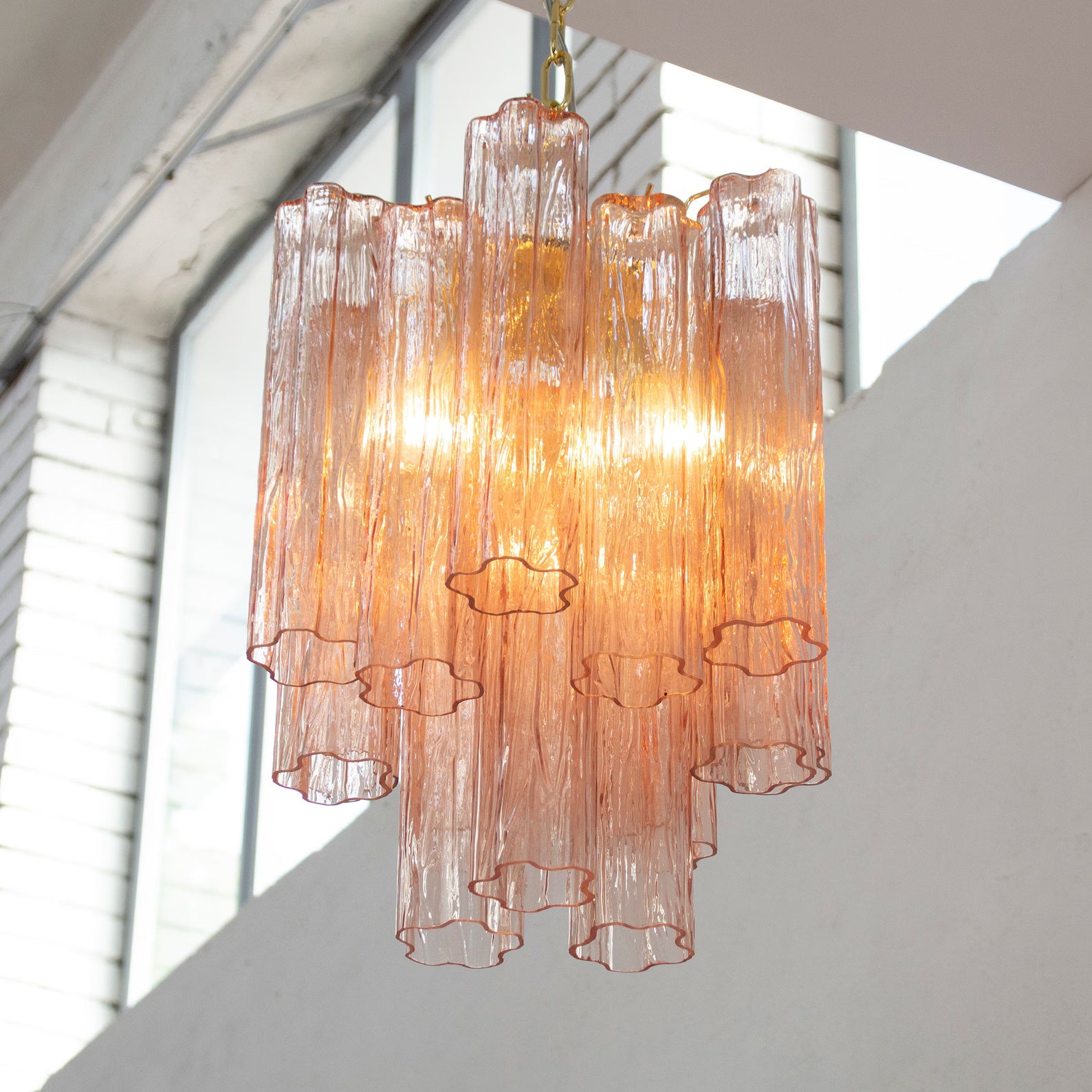 Murano Cipria Tronchi Chandelier Ø36 – 15 Tubes