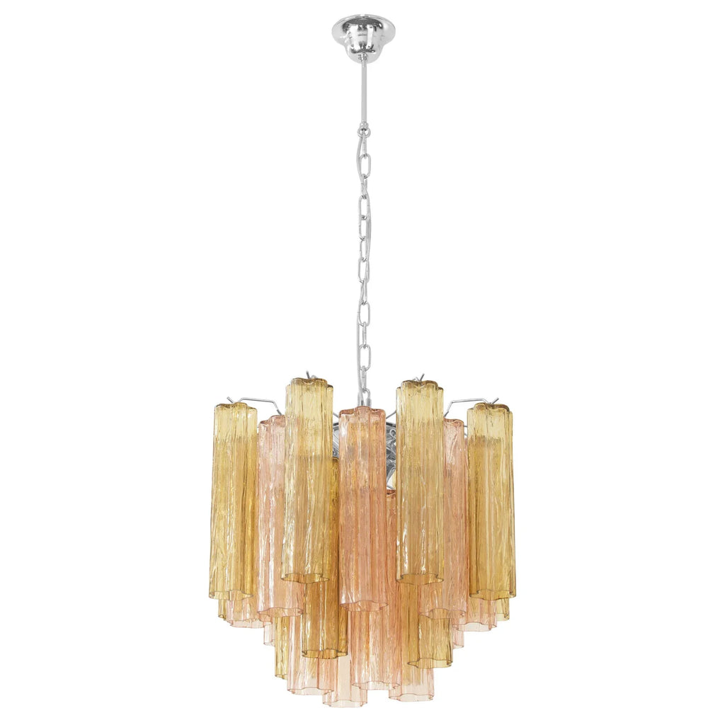 Murano Pagliesco and Cipria Pink Tronchi Chandelier Ø53 - 24 Tubes