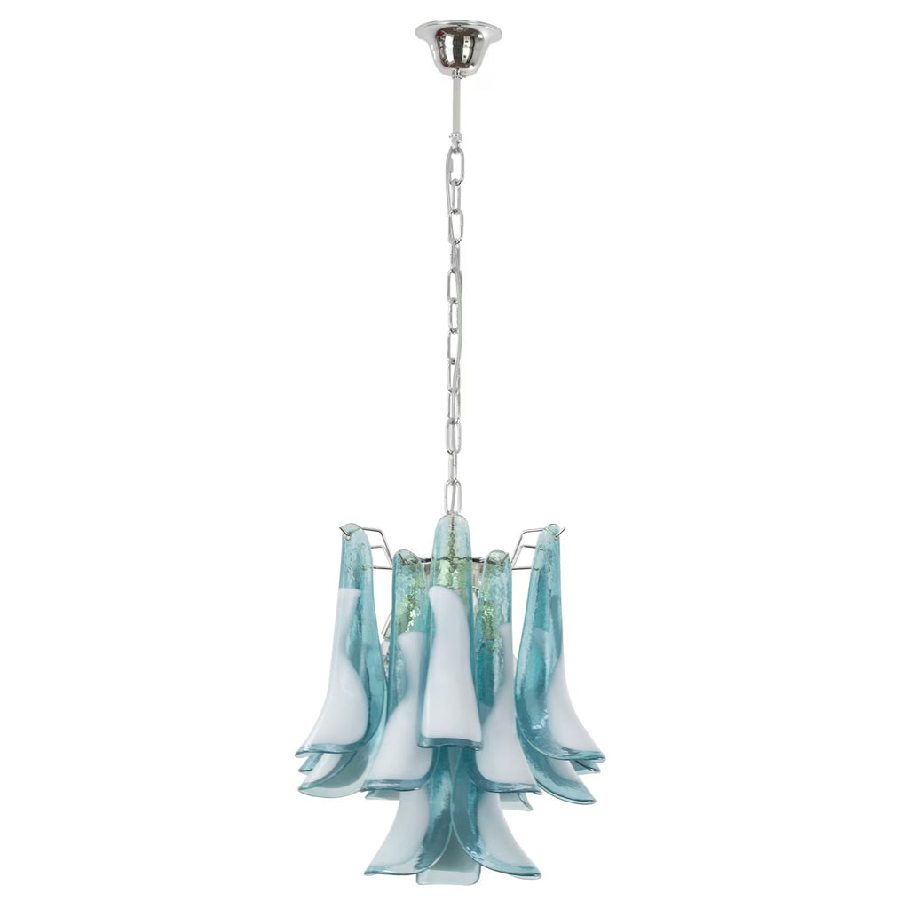 Murano Petali Chandelier Ø45 – Teal Blue