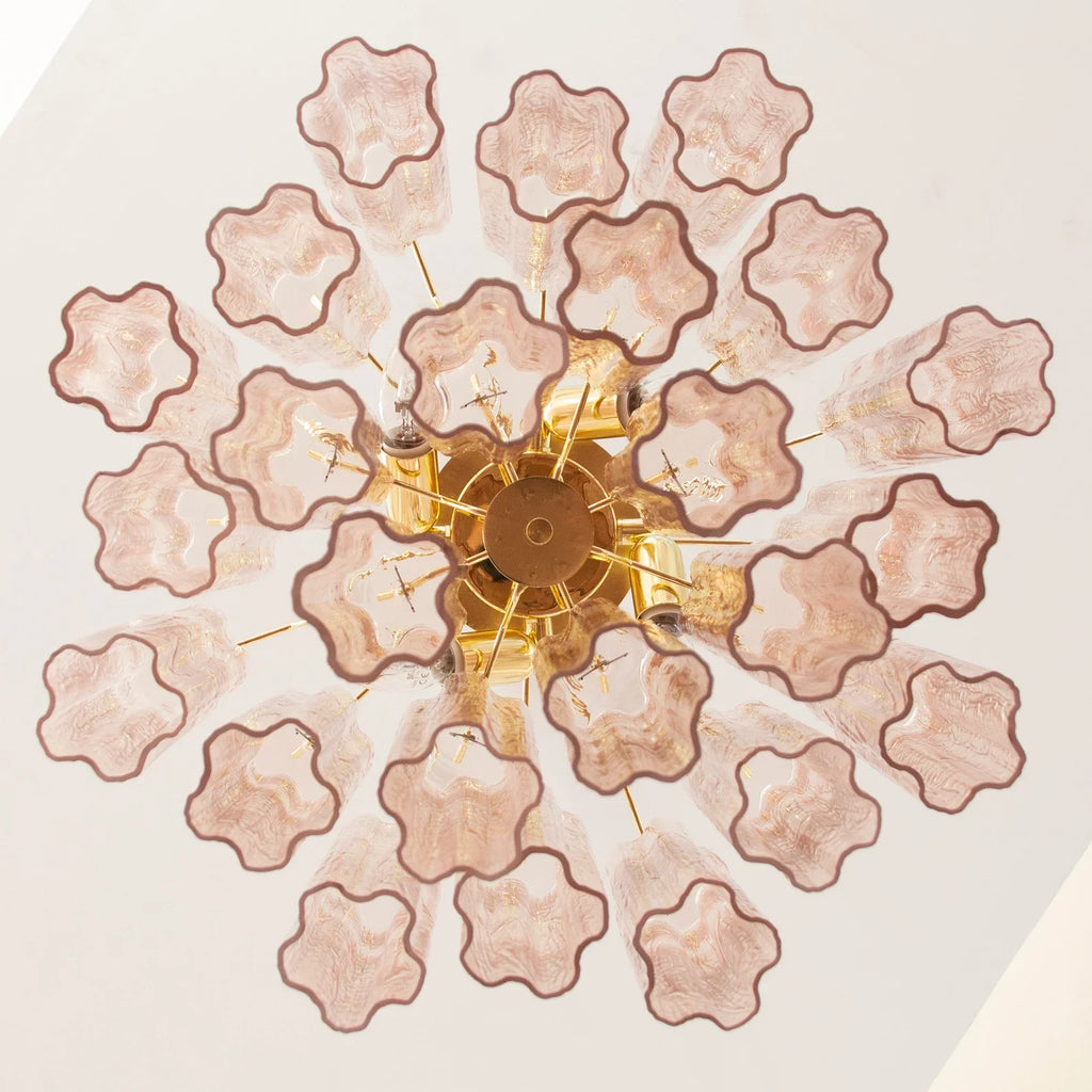 Murano Pink Tronchi Chandelier Ø53 - 24 Tubes