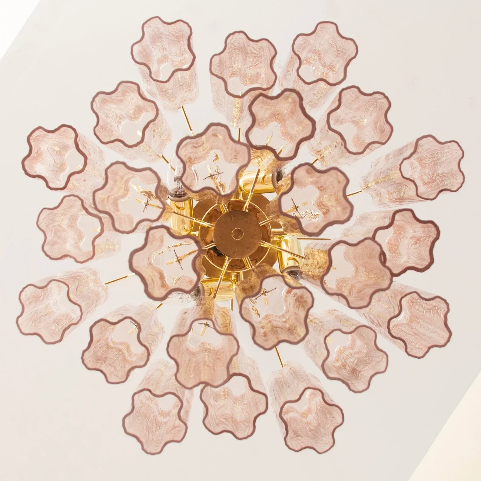 Murano Pink Tronchi Chandelier Ø53 - 24 Tubes