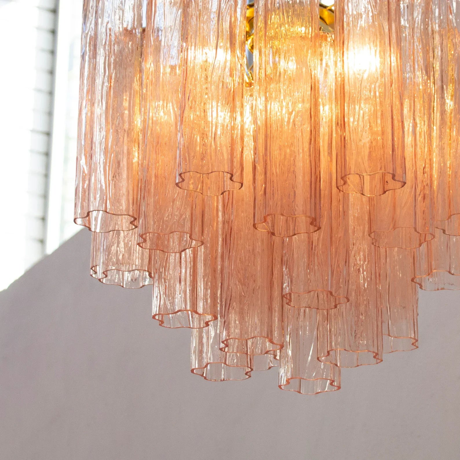 Murano Pink Tronchi Chandelier Ø53 - 24 Tubes