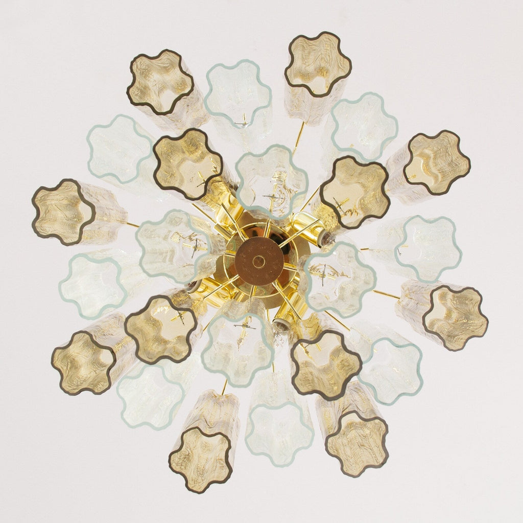 Murano Crystal and Smoke Tronchi Chandelier Ø53 - 24 Tubes