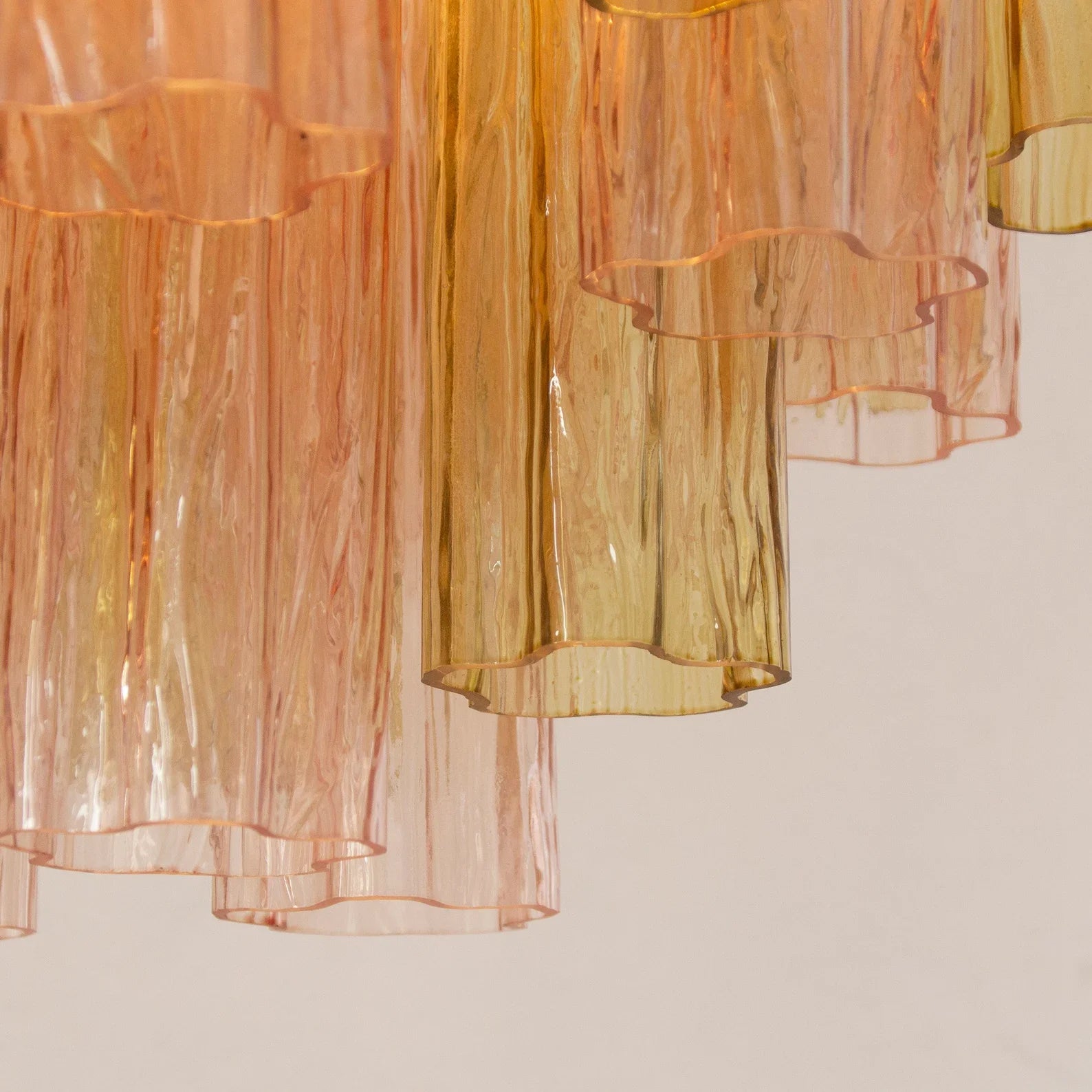 Murano Pagliesco and Cipria Pink Tronchi Chandelier Ø53 - 24 Tubes