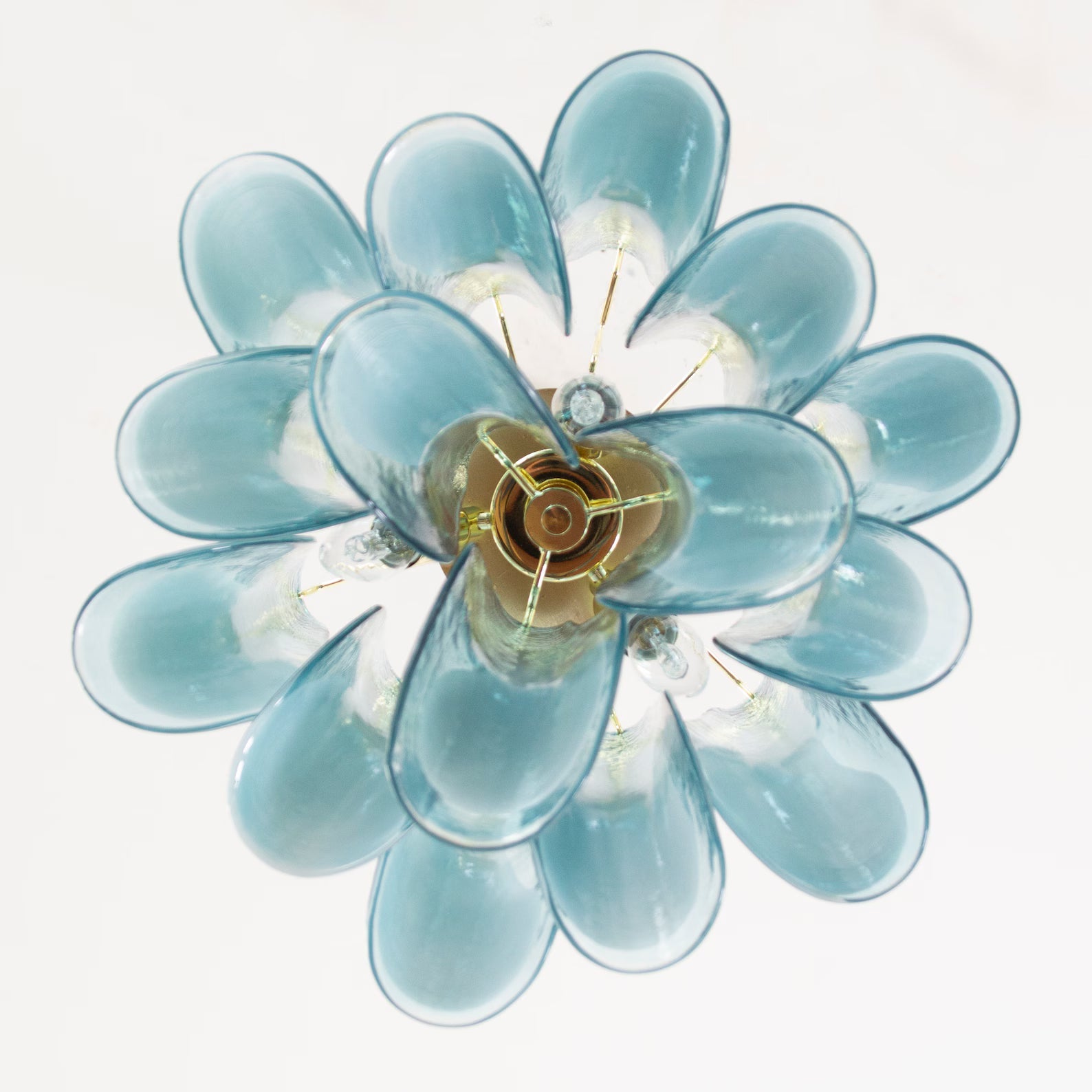 Murano Petali Chandelier Ø45 – Teal Blue
