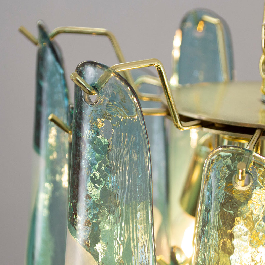 Murano Petali Chandelier Ø45 – Teal Blue
