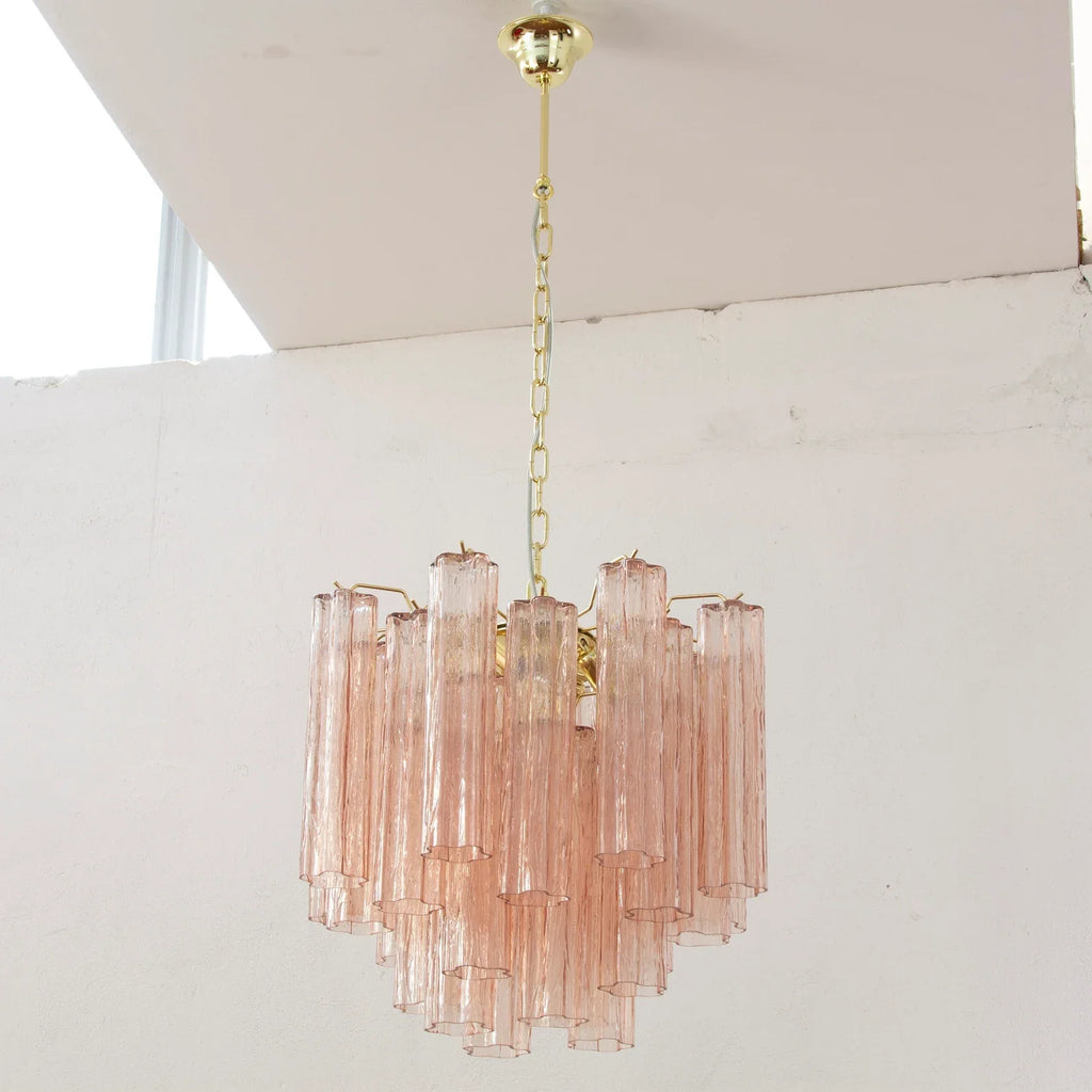 Murano Pink Tronchi Chandelier Ø53 - 24 Tubes