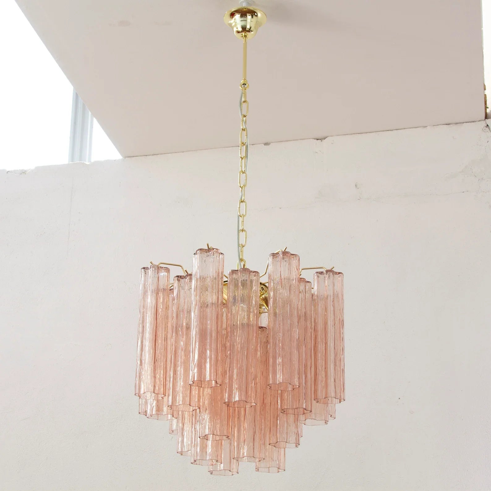 Murano Pink Tronchi Chandelier Ø53 - 24 Tubes
