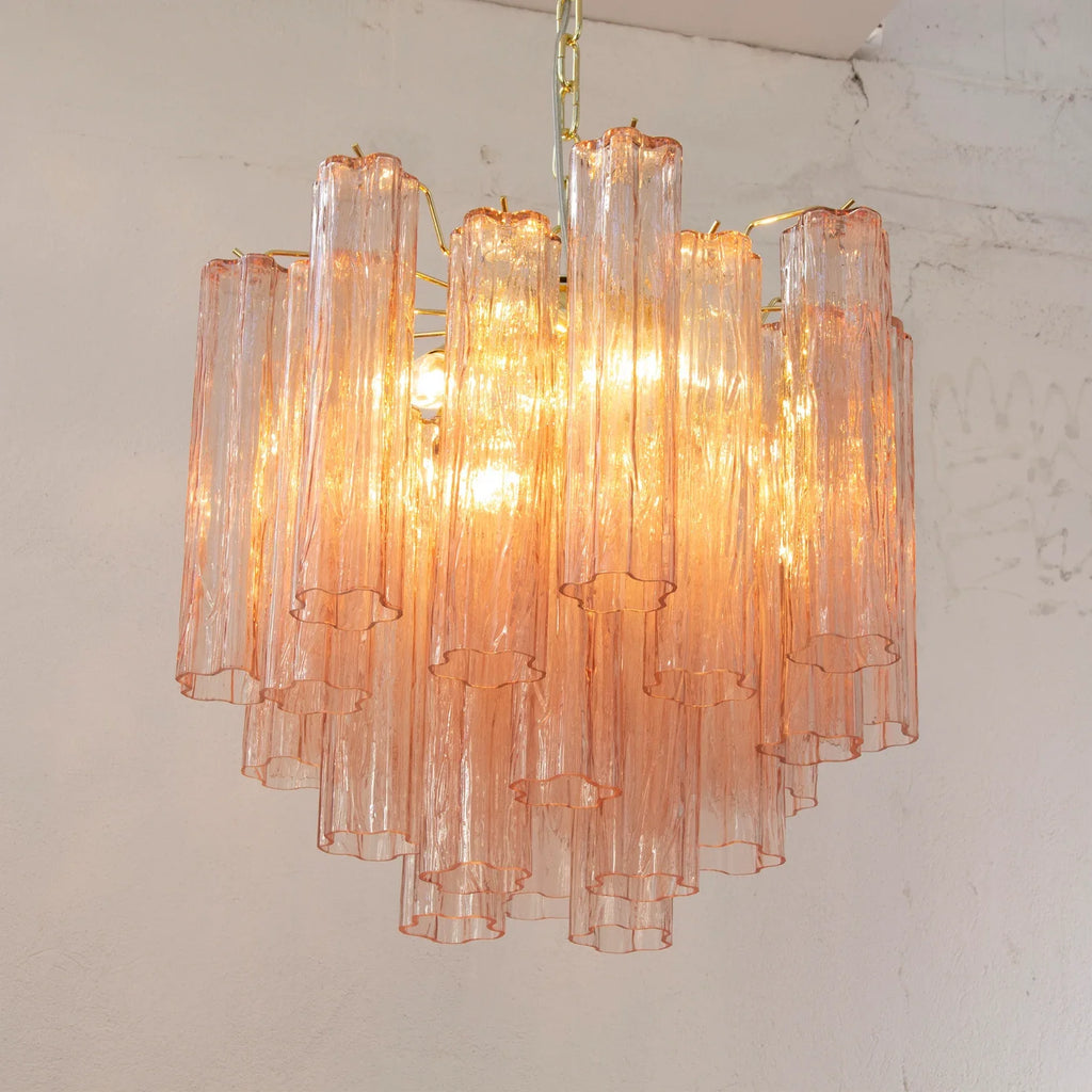 Murano Pink Tronchi Chandelier Ø53 - 24 Tubes
