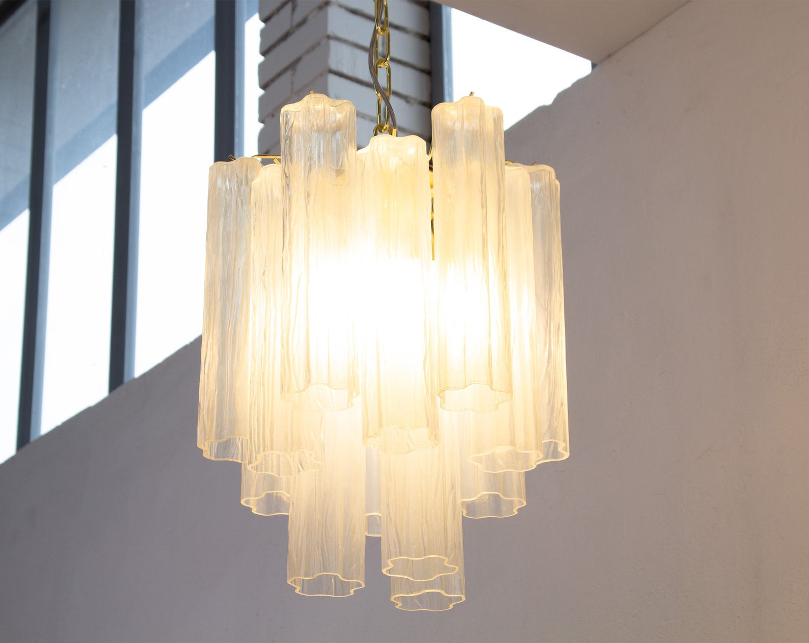 Murano Opal Tronchi Chandelier Ø36 - 15 Tubes