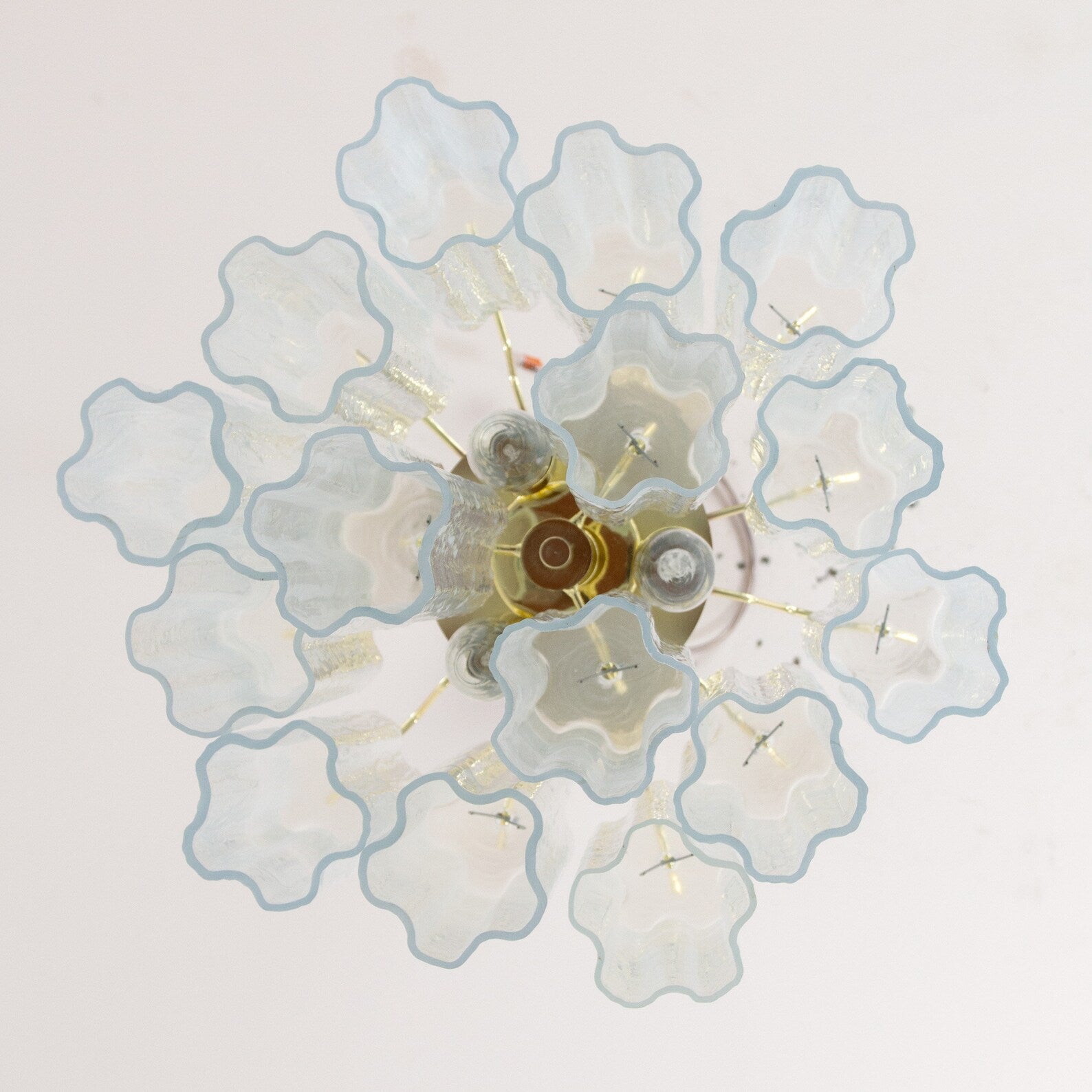 Murano Opal Tronchi Chandelier Ø36 - 15 Tubes