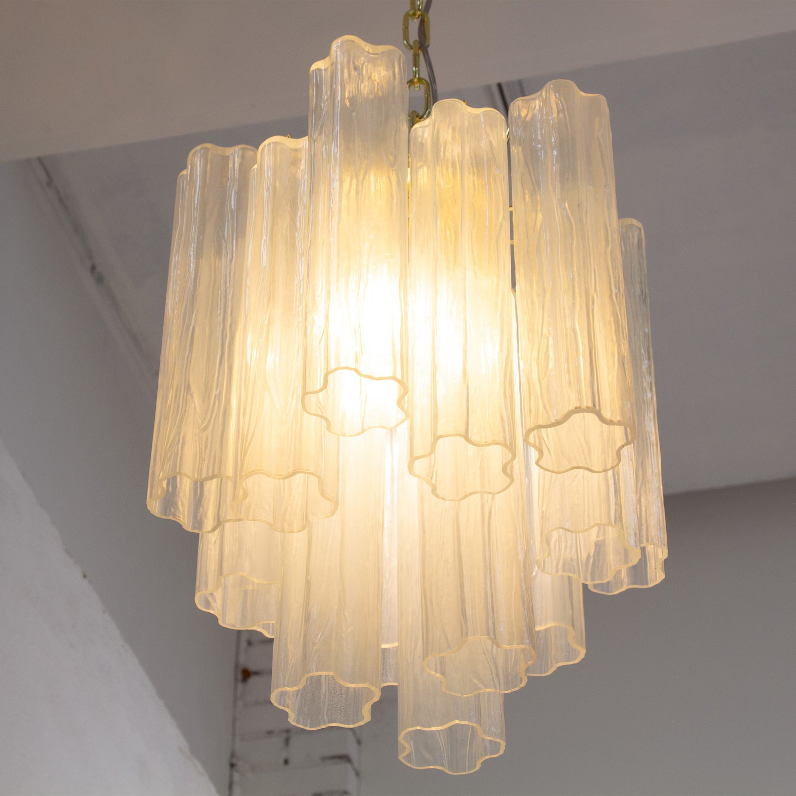Murano Opal Tronchi Chandelier Ø36 - 15 Tubes