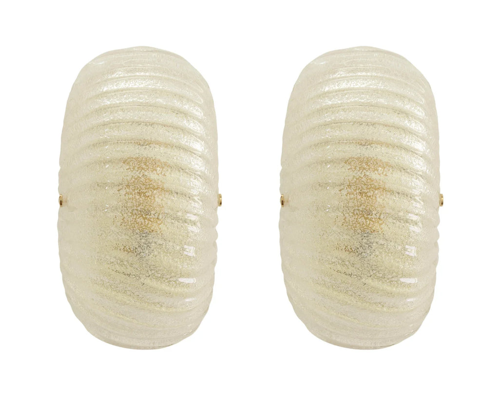 Murano Clear Glass Wall Sconce – Set of 2