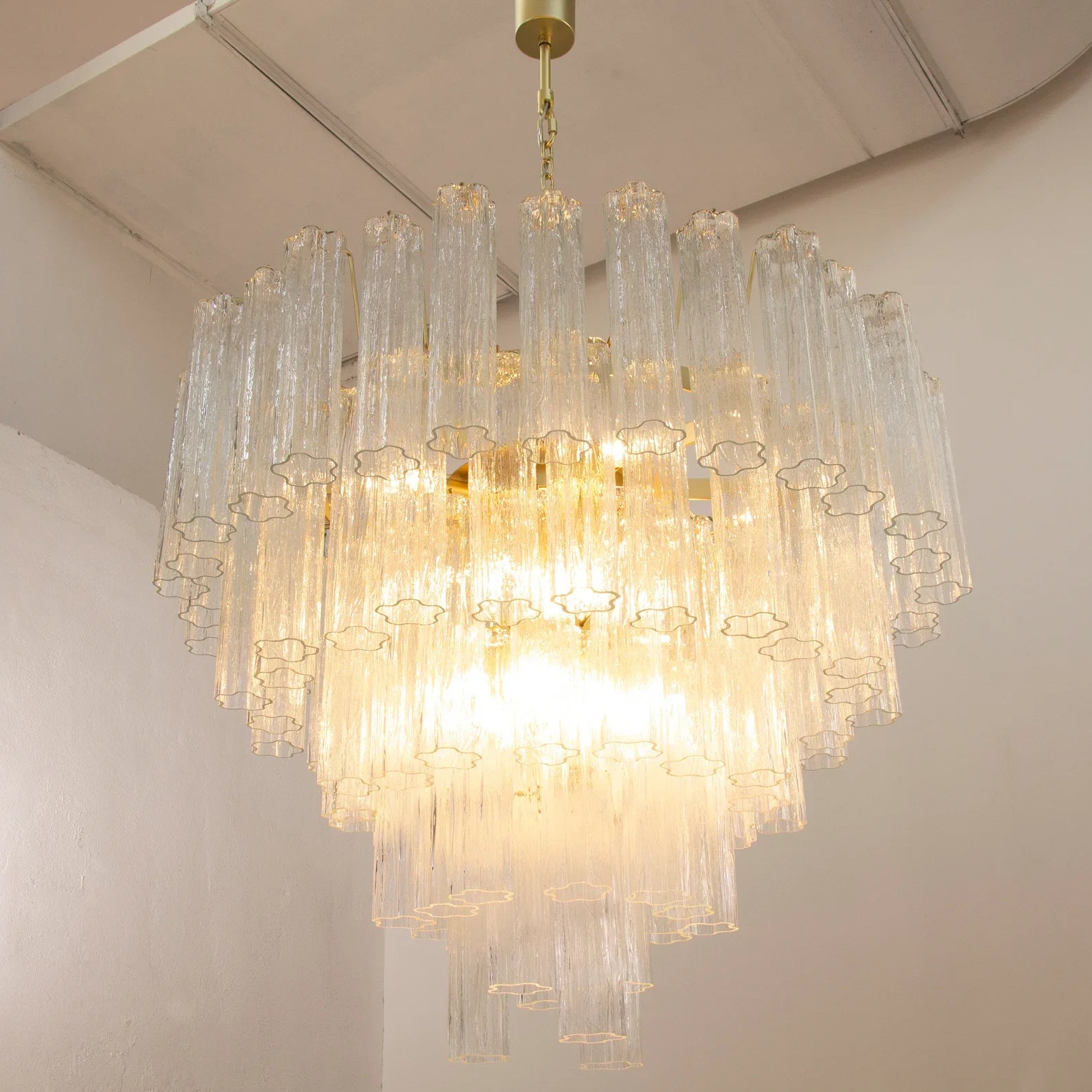 Murano Tronchi Chandelier Ø105 – Crystal Glass