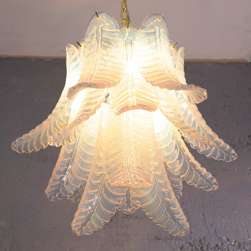 Murano Foglie Chandelier Ø50 Opal