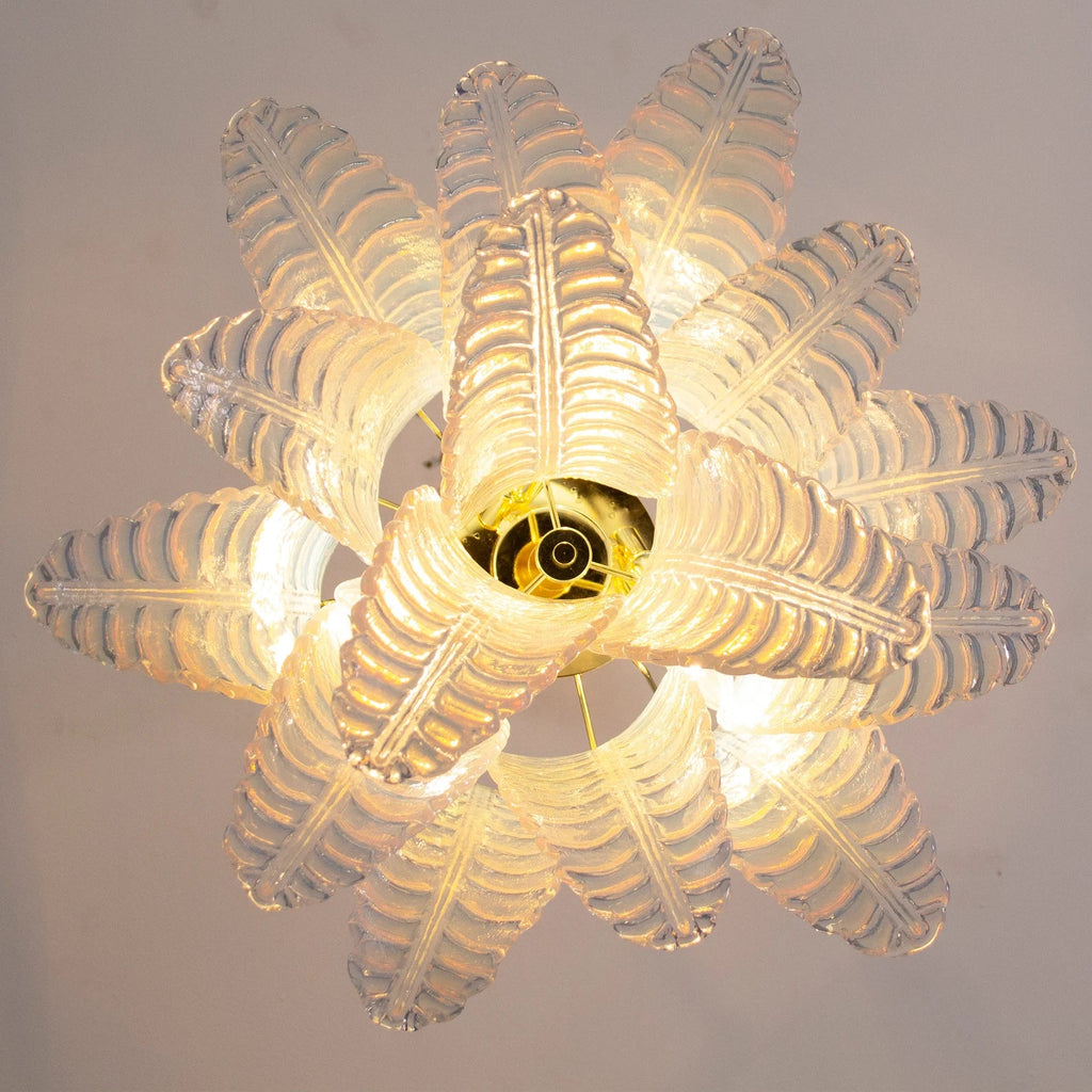 Murano Foglie Chandelier Ø50 Opal
